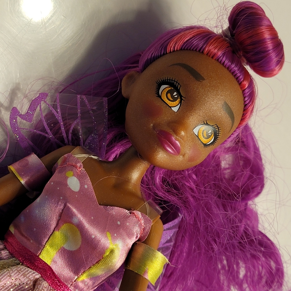 Hairmazing Fairy Doll Pink & Purple Hair Stylable Posable Original Shoes & Dress